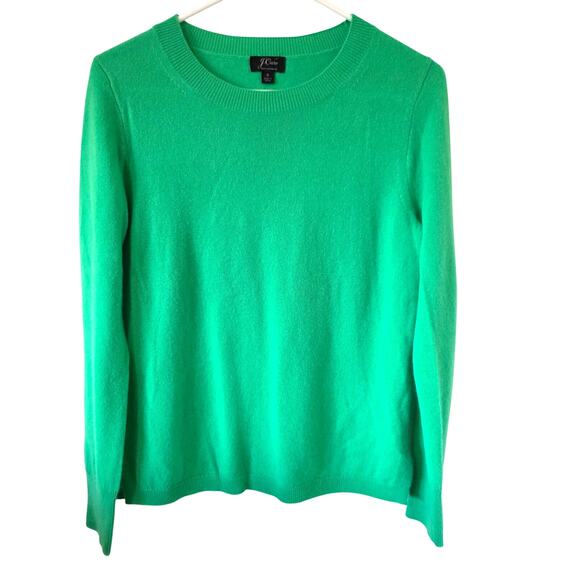J.Crew Womens Cashmere Crewneck Sweater Size Small Bright Green - Picture 1 of 3